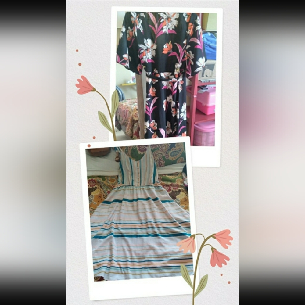 Lauren Conrad Dress Women's Size 4 and Floral Kimono Women's Size Medium
